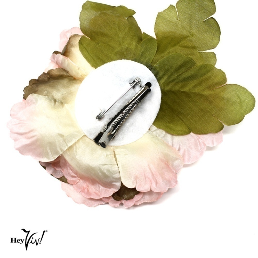 Pink Flower Hair Clip Pin 5" Across - Hey Viv - Picture 3 of 4